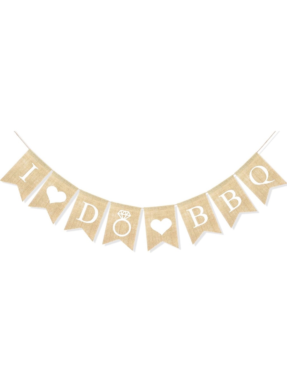 Burlap "I Do" Banner Garland - Natural
